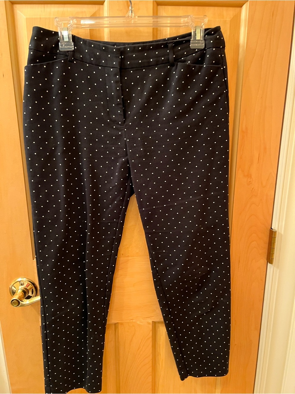Liz Claiborne Emma Women's Black Polka Dot Ankle Stretch Pants